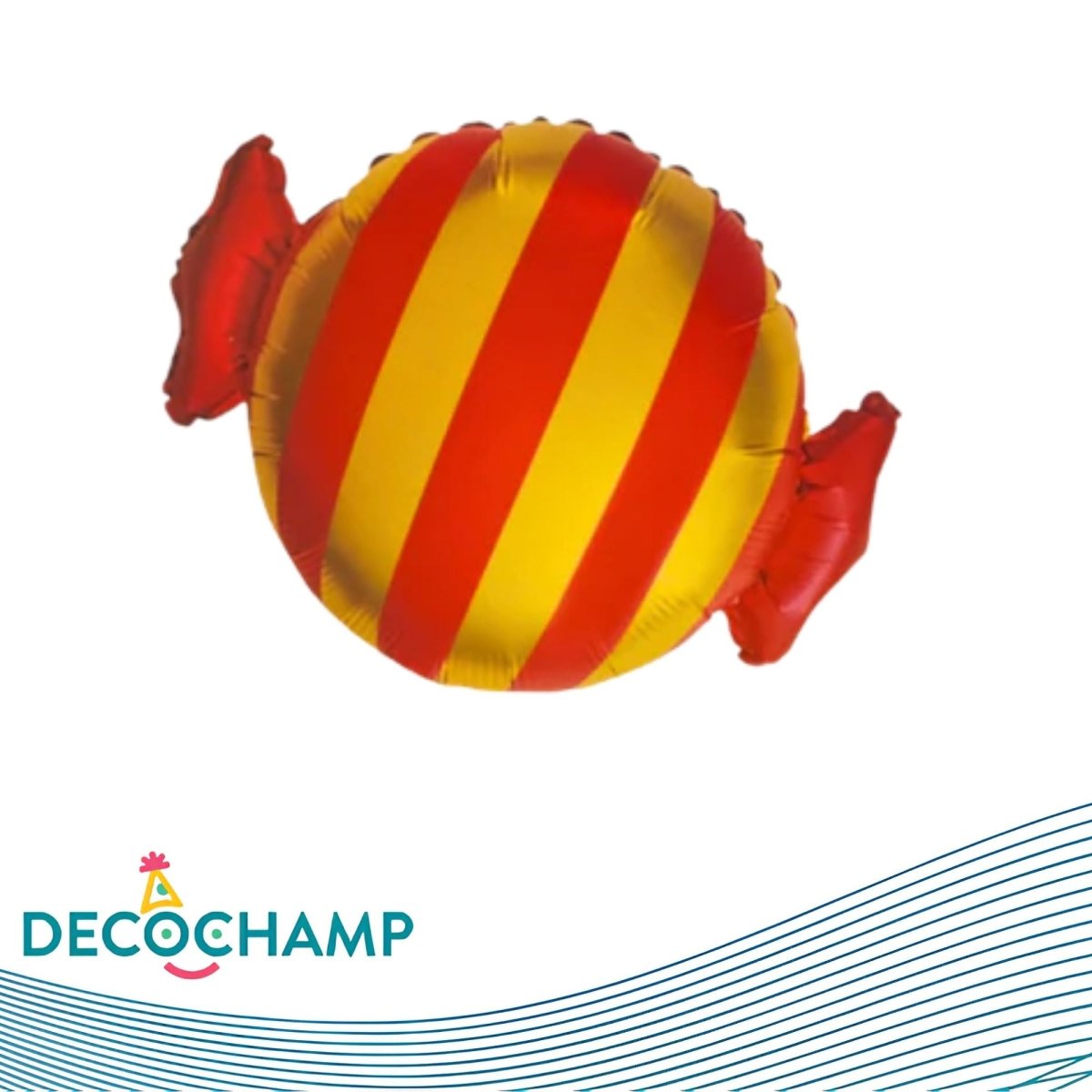 Deco Luxe Stripe Candy Shape RED & GOLD 14 IN (2-piece package) - FestiUSA