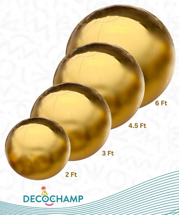 DecoBalls Gold (COMBO-2ft, 3ft, 4.5ft, 6ft) - FestiUSA