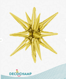 Decochamp Starburst Champagne 3D Foil Balloon - 22" in. - FestiUSA