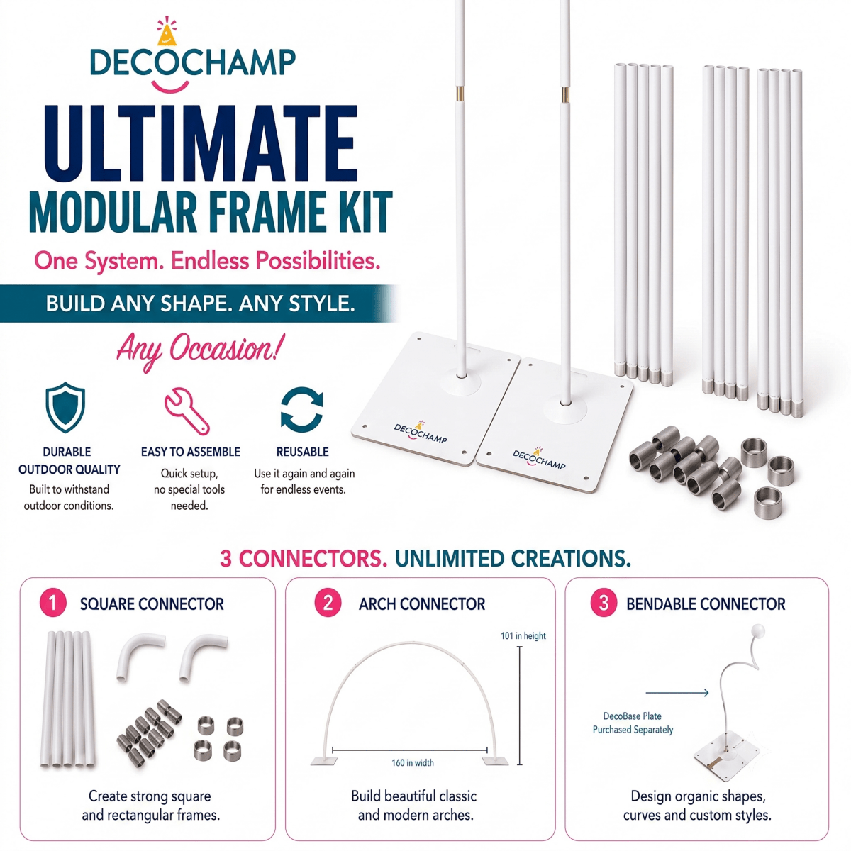 Decochamp Ultimate All-in-One Modular Outdoor Frame Kit - FestiUSA