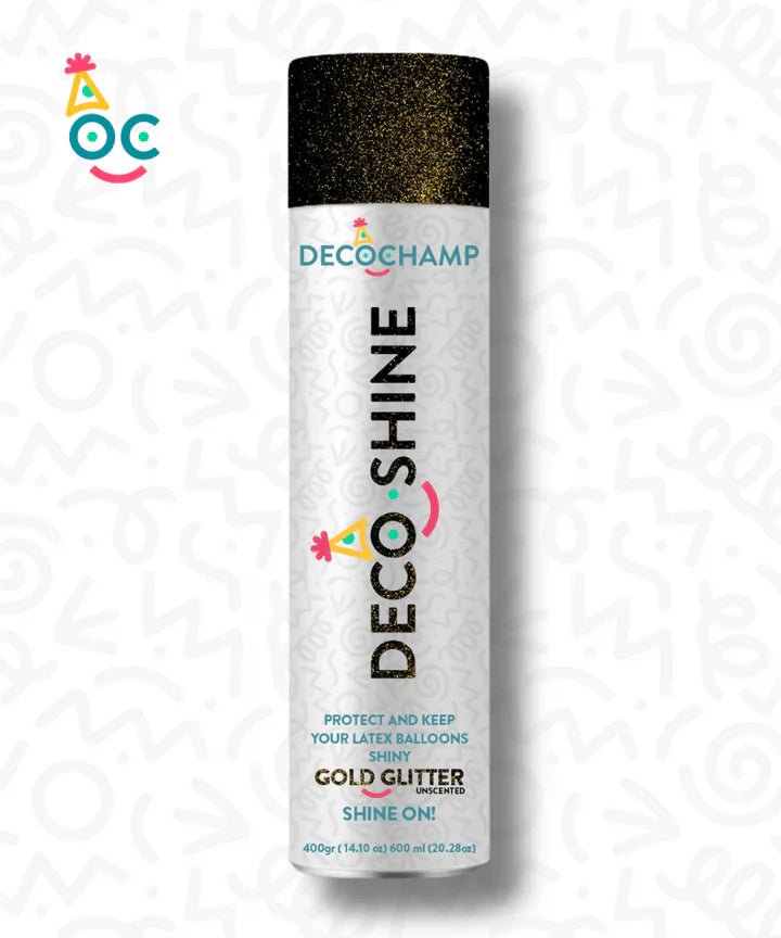 Decoshine Balloon Shine with Gold Glitter 600 ml BOX (24 Units) - FestiUSA