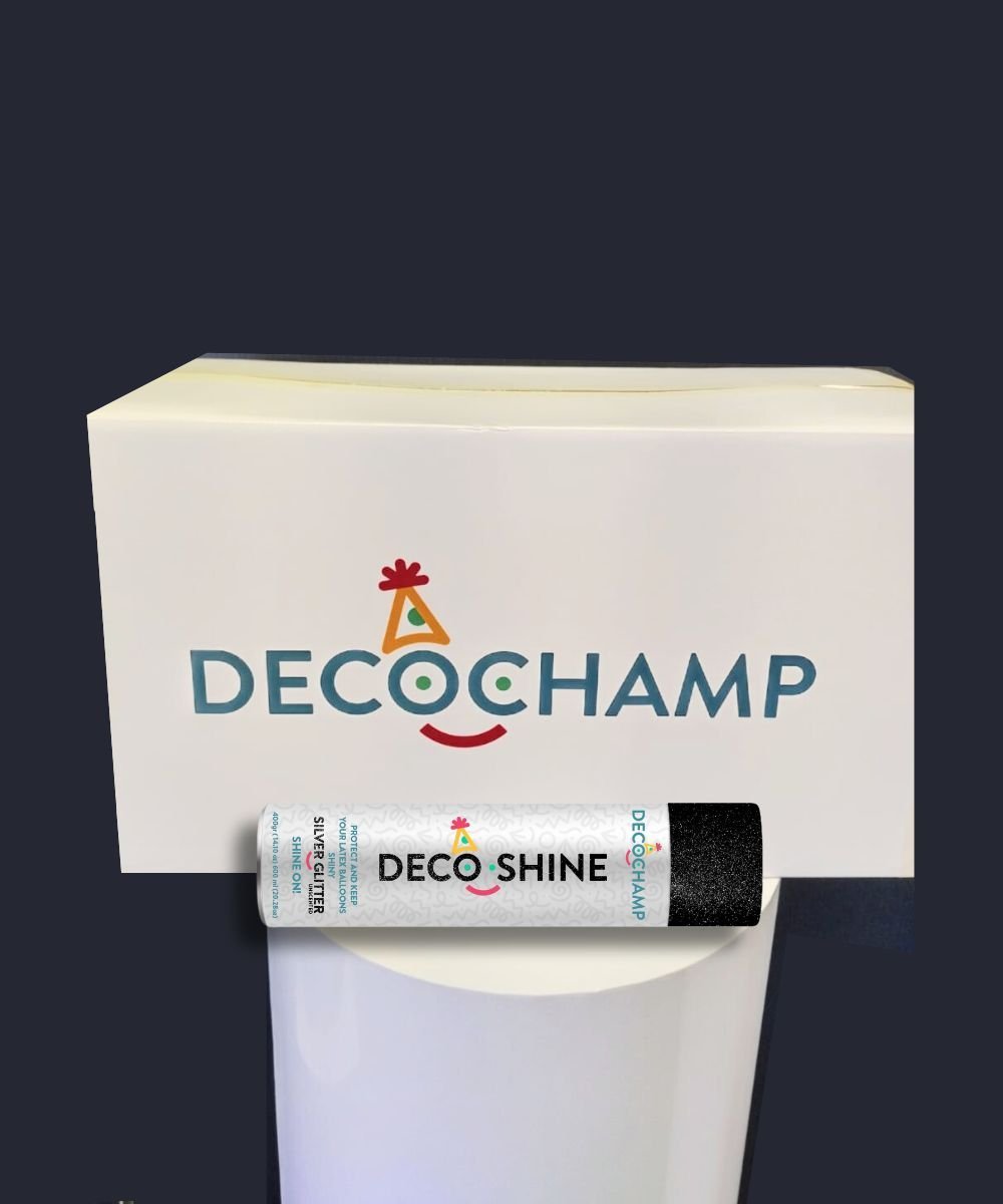 Decoshine Balloon Shine with Silver Glitter 600 ml BOX (24 Units) - FestiUSA