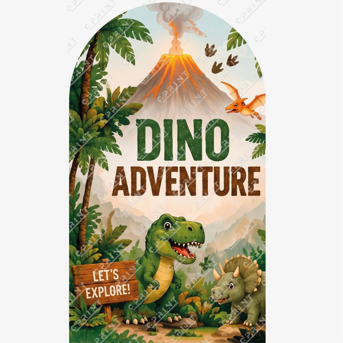 Dino Adventure Arch Backdrop - FestiUSA