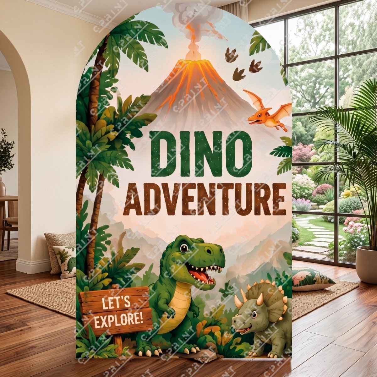 Dino Adventure Arch Backdrop - FestiUSA