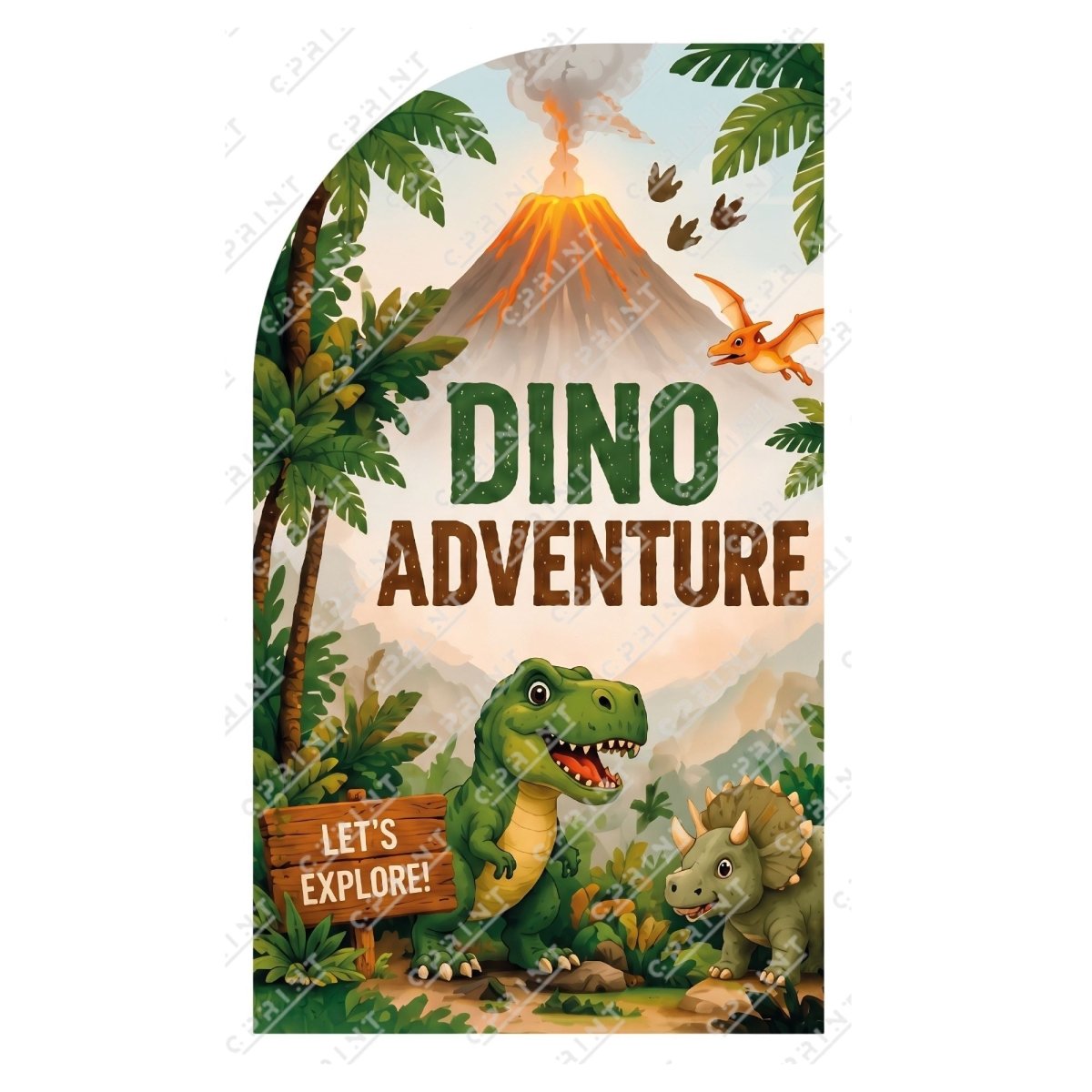 Dino Adventure Left Offset Arch Backdrop - FestiUSA