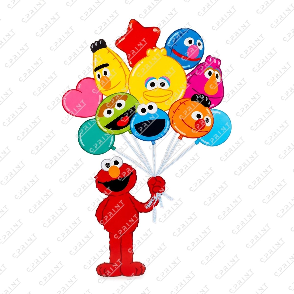 Elmo with Character Balloons Cutout - FestiUSA