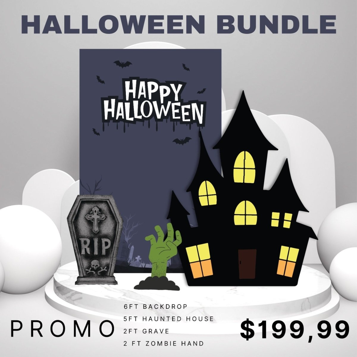 Halloween Grey Backdrop - FestiUSA