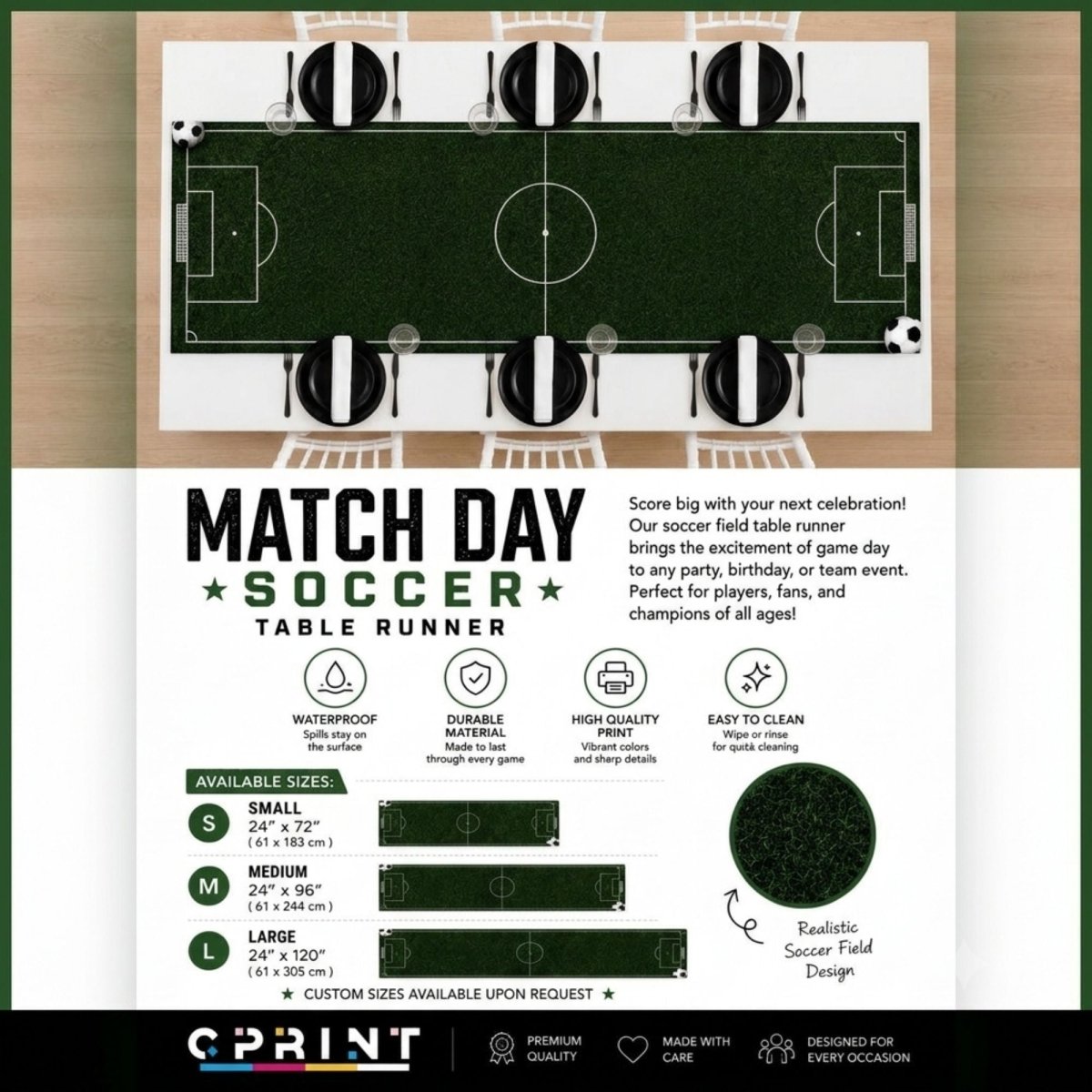 Match Day Soccer Table Runner - FestiUSA