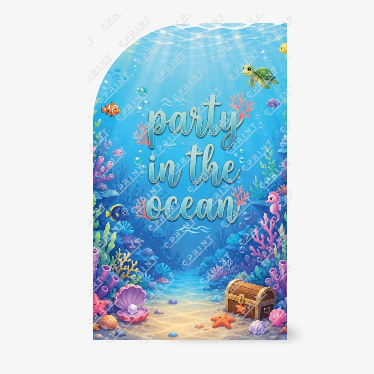 Ocean Adventure Left Offset Arch Backdrop - FestiUSA