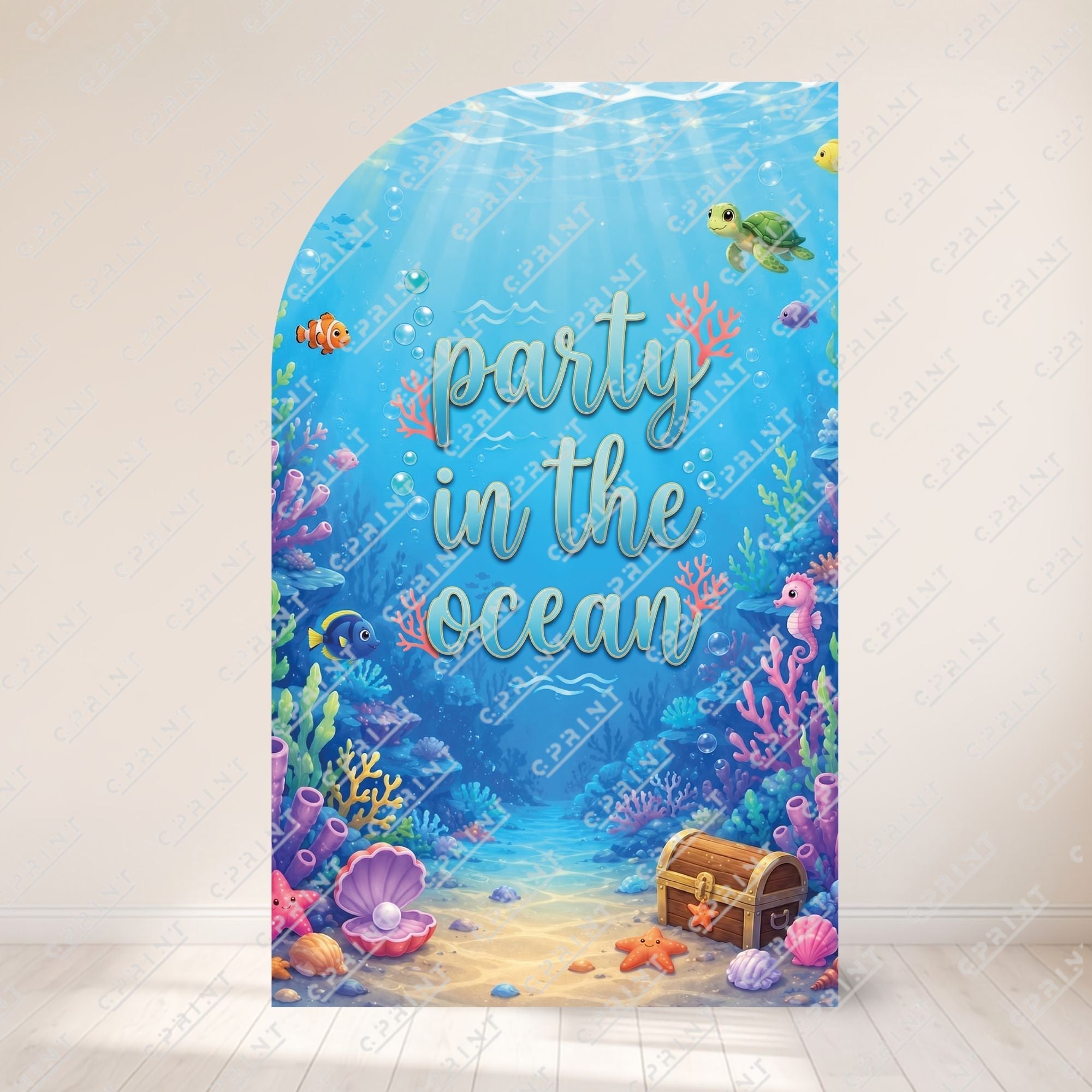 Ocean Adventure Left Offset Arch Backdrop