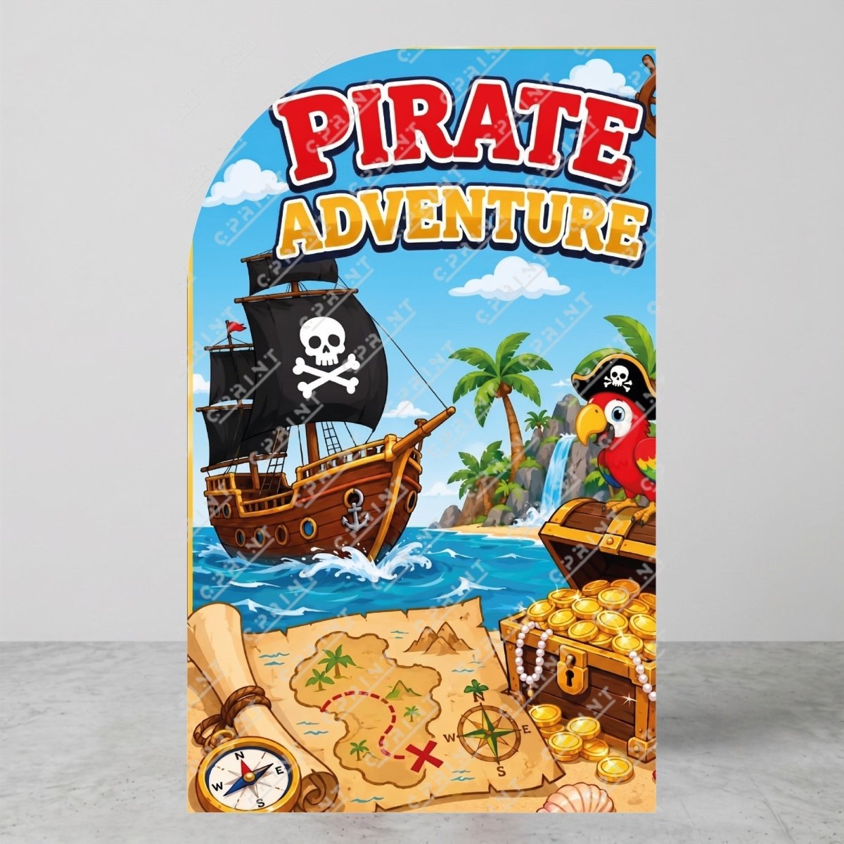 Pirate Adventure Left Offset Arch Backdrop - FestiUSA