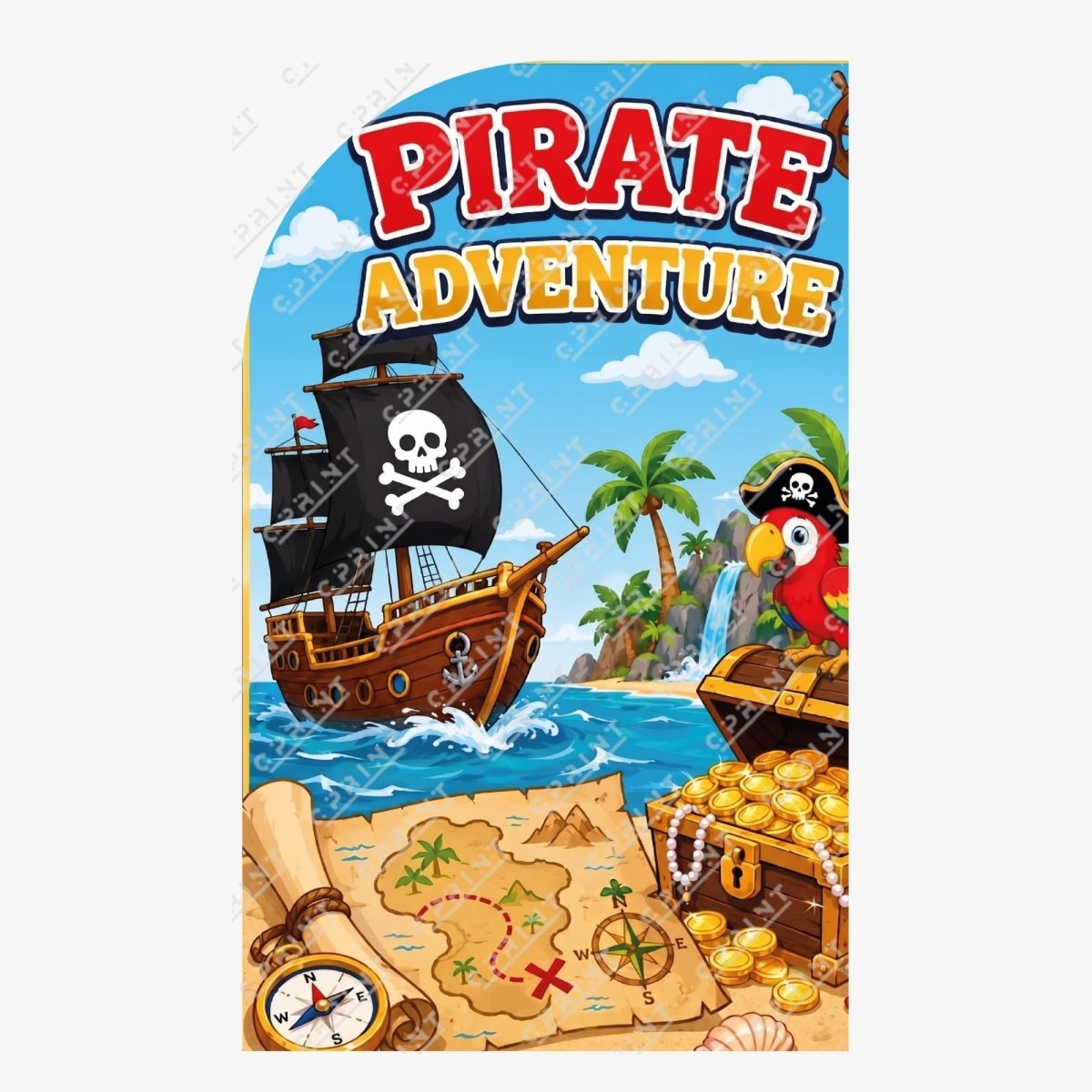Pirate Adventure Left Offset Arch Backdrop - FestiUSA