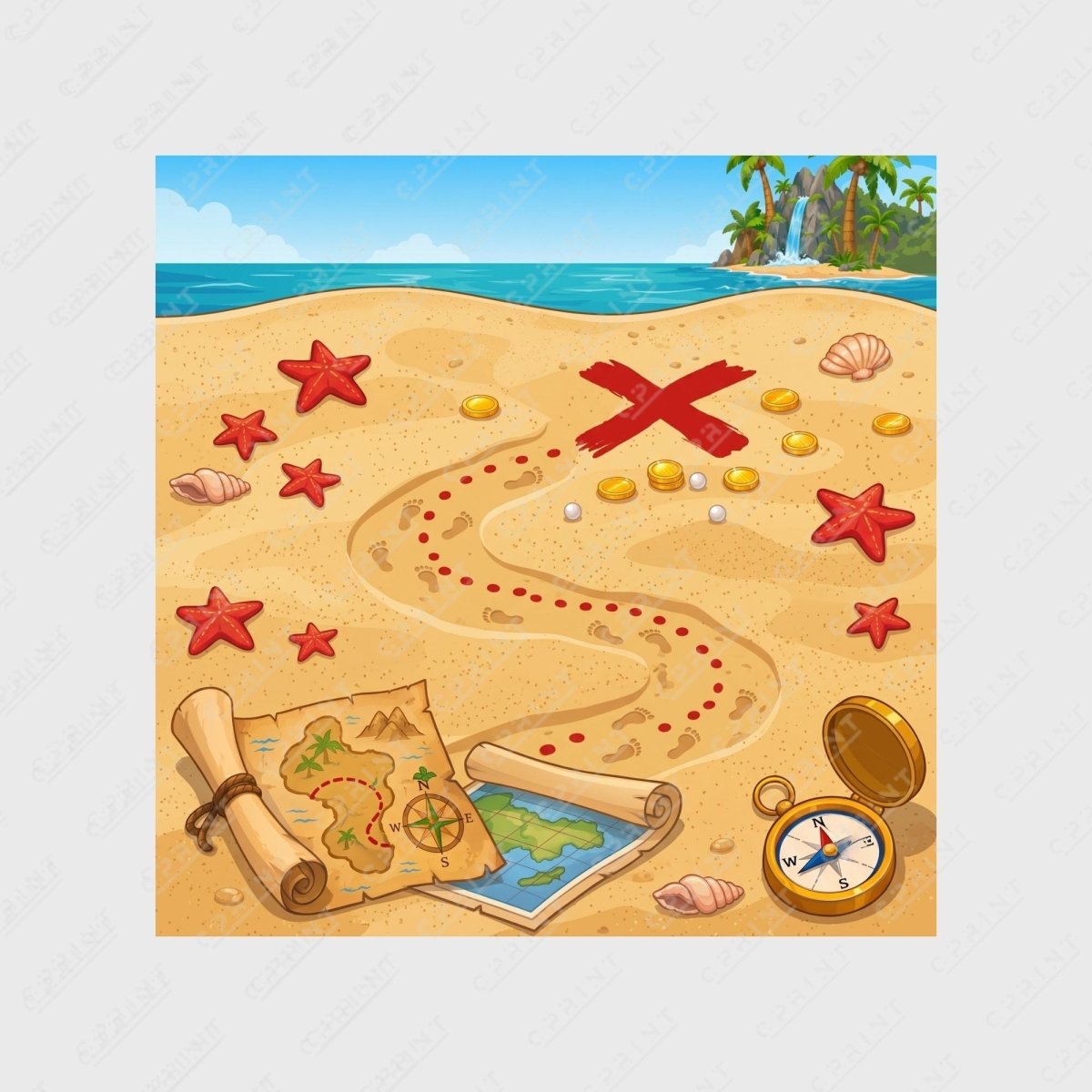 Pirate Adventure Printed Party Floor Decals for Event - FestiUSA