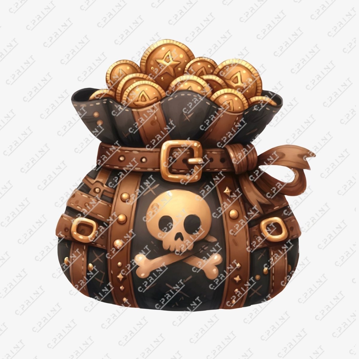 Pirate Pouch and Gold Coins Paper Cutout - FestiUSA
