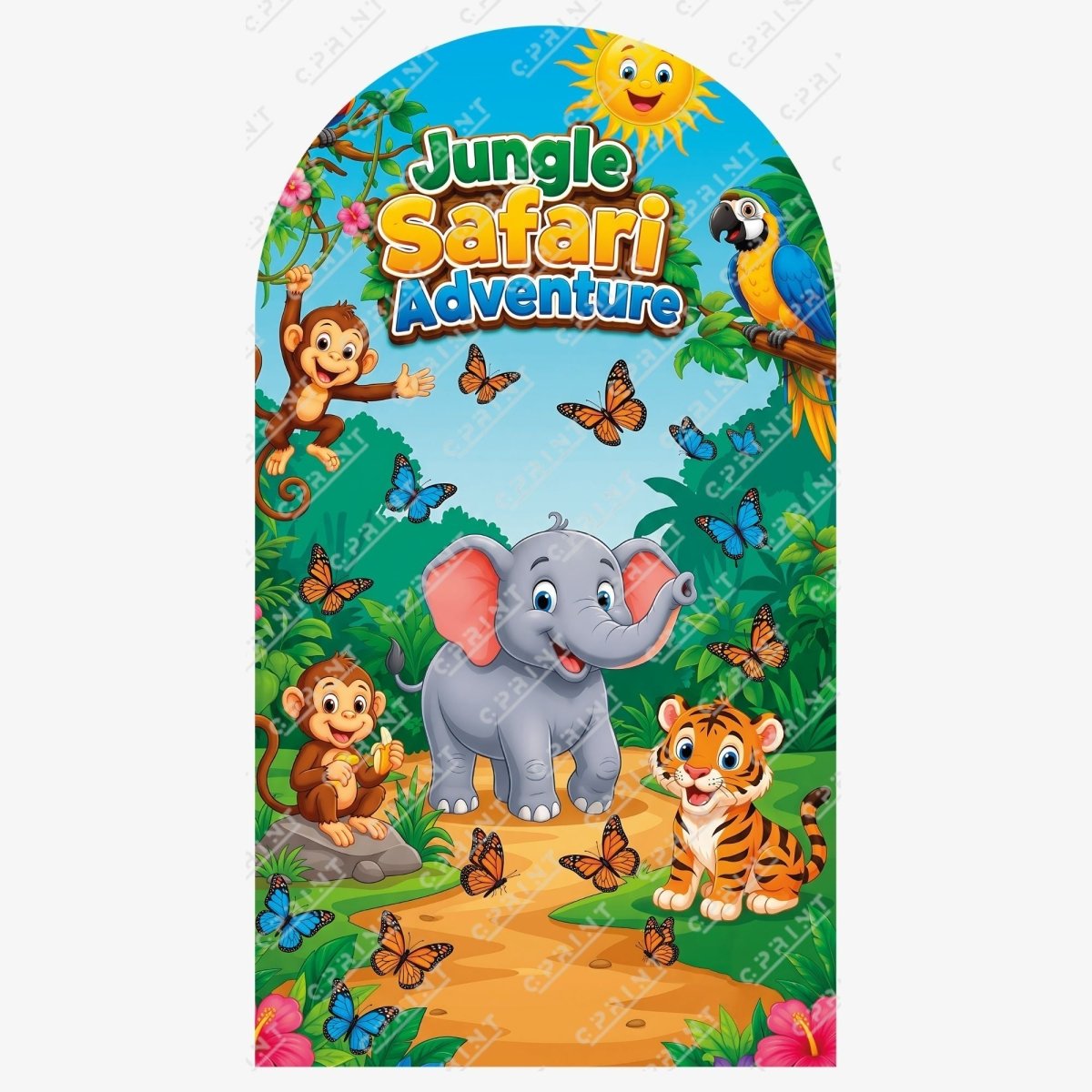 Safari Adventure Arch Backdrop - FestiUSA
