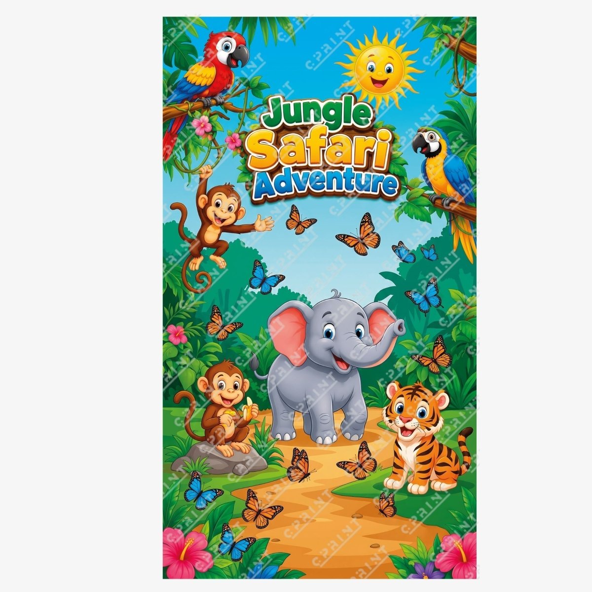 Safari Adventure Birthday Party Backdrop - FestiUSA