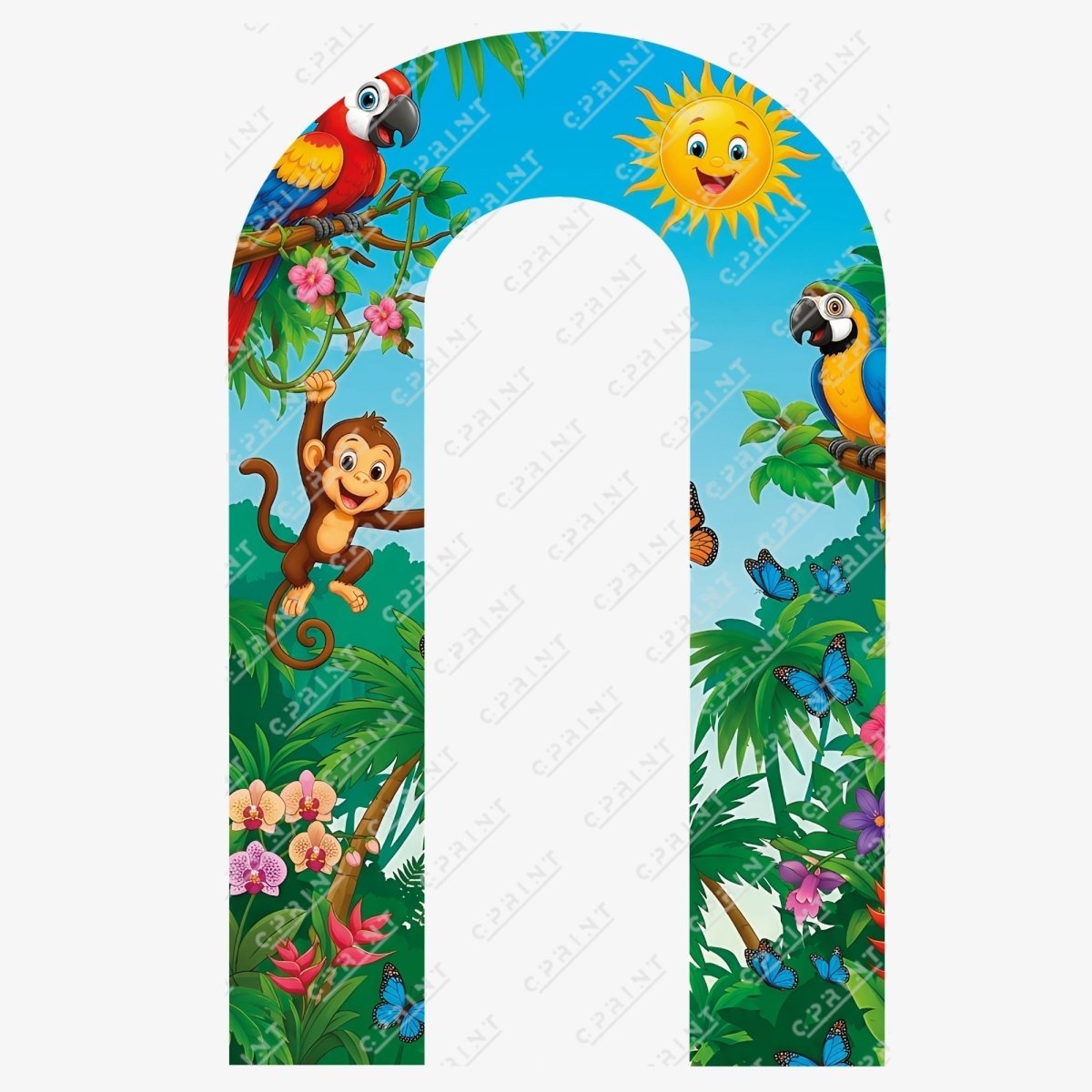 Safari Adventure Custom Backdrop Arch Cover - FestiUSA