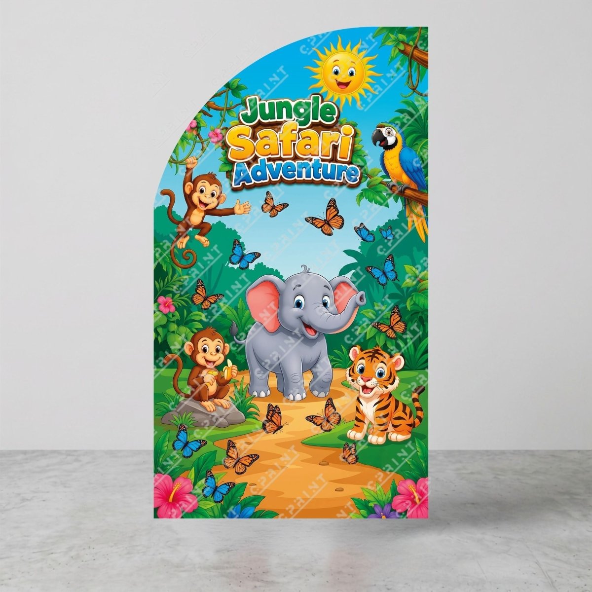 Safari Adventure Left Offset Arch Backdrop - FestiUSA