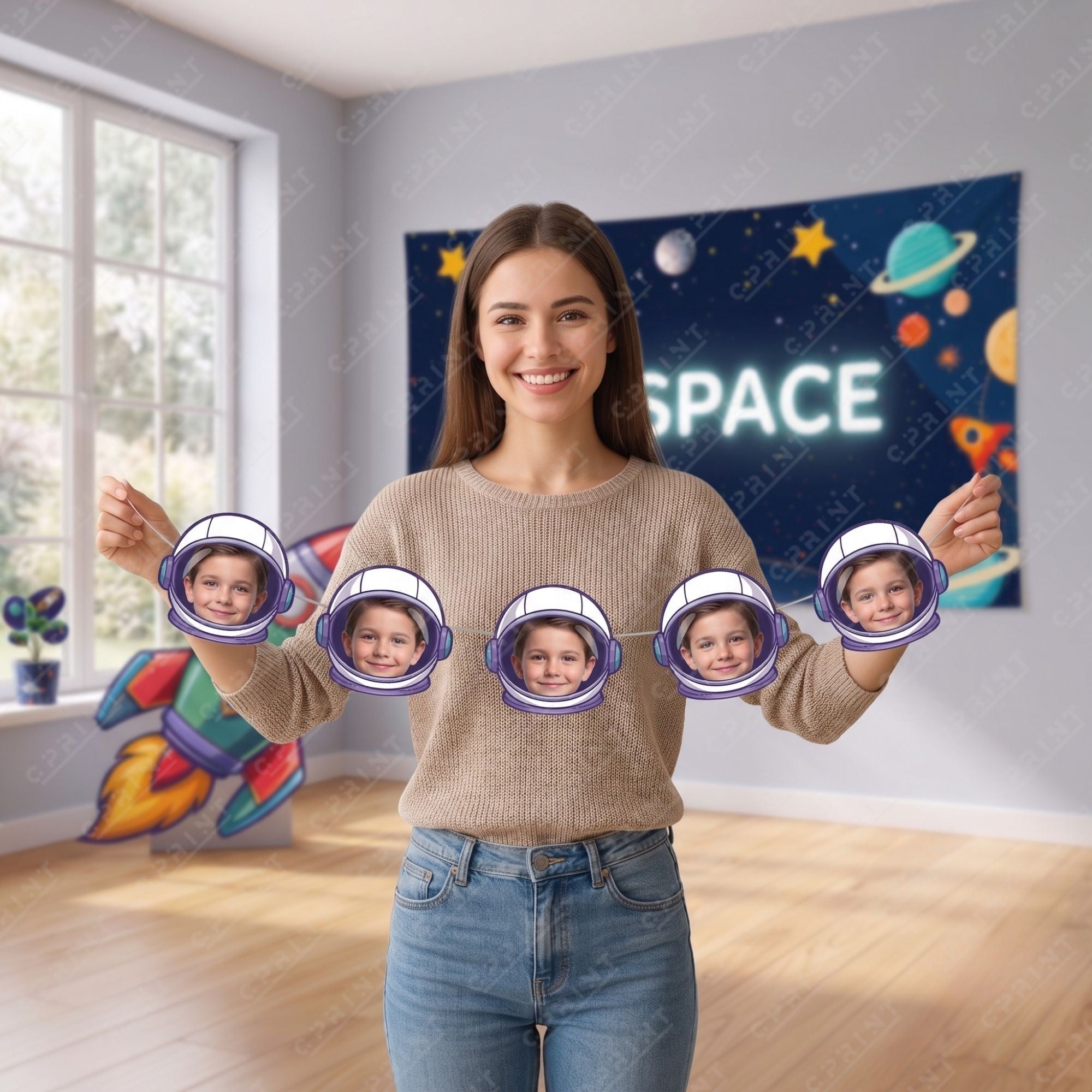 Space Adventure - Big Head Garland