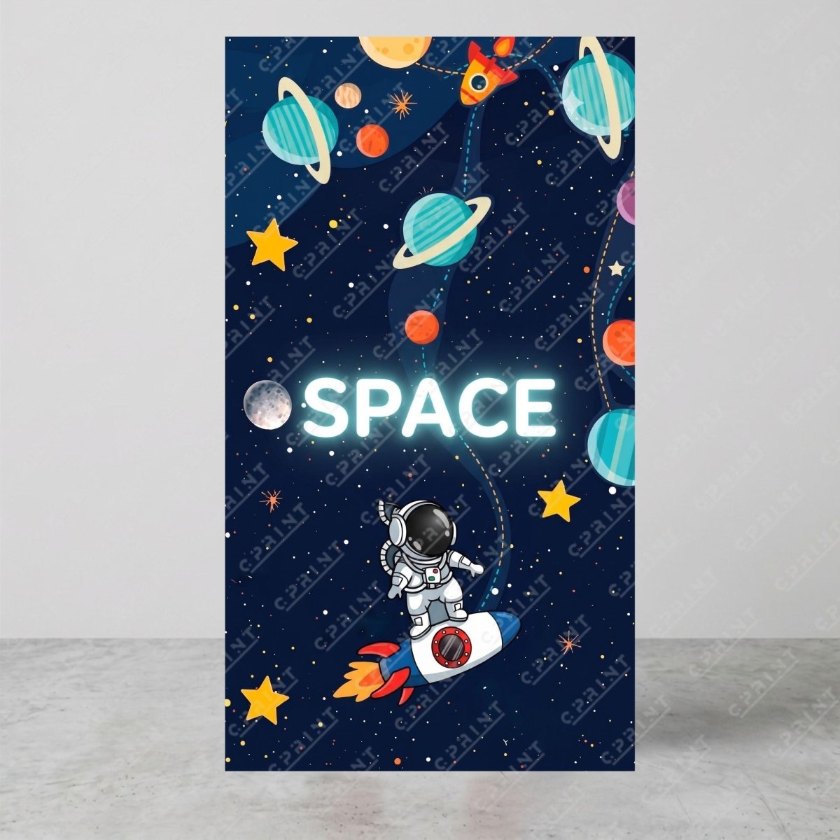 Space Adventure Birthday Party Backdrop - FestiUSA