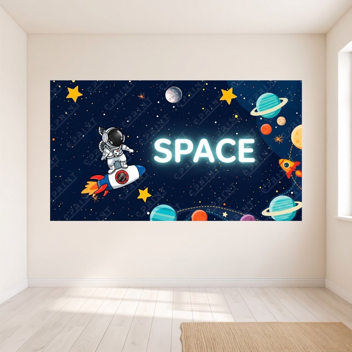 Space Adventure Birthday Party Horizontal Backdrop - FestiUSA