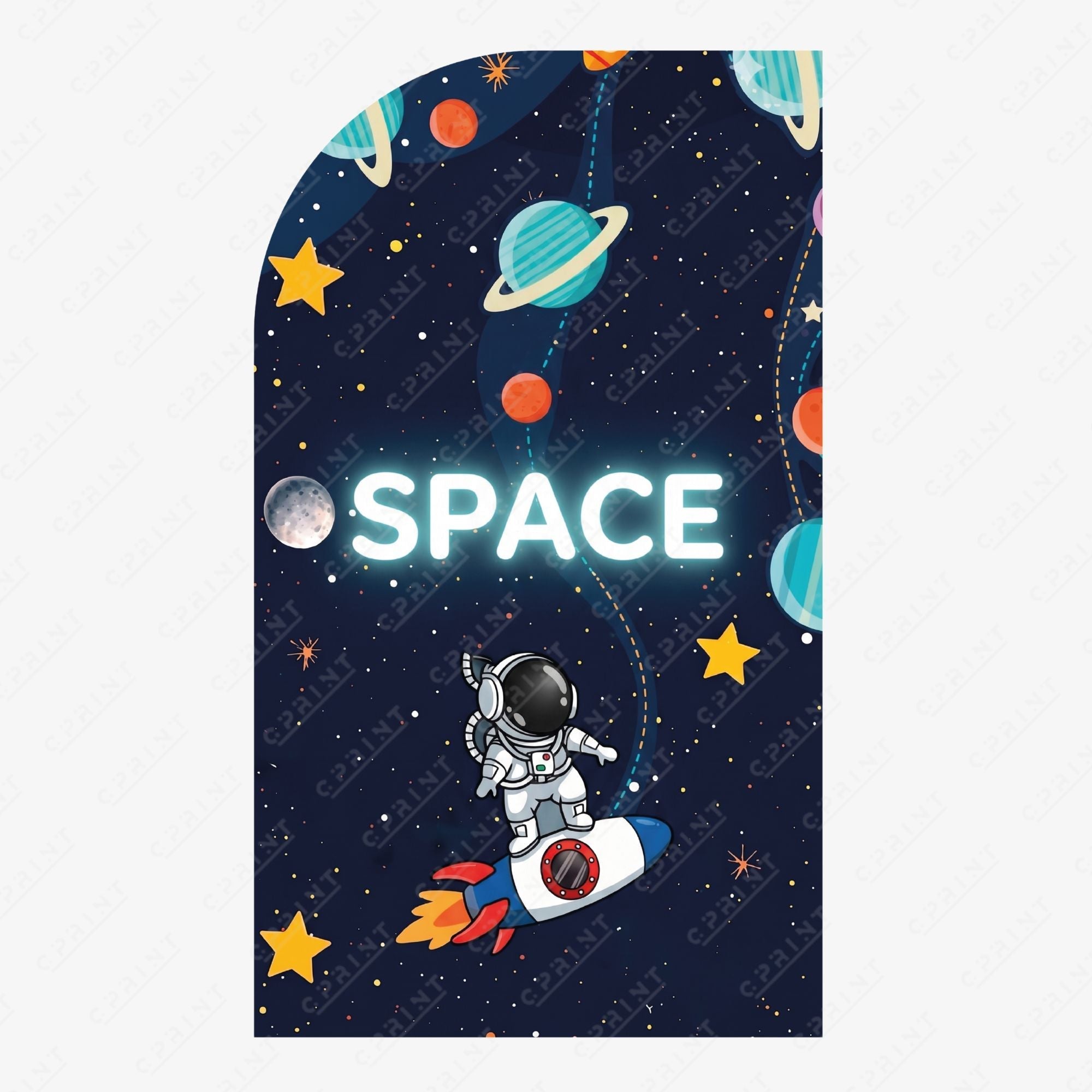 Space Adventure Left Offset Arch Backdrop