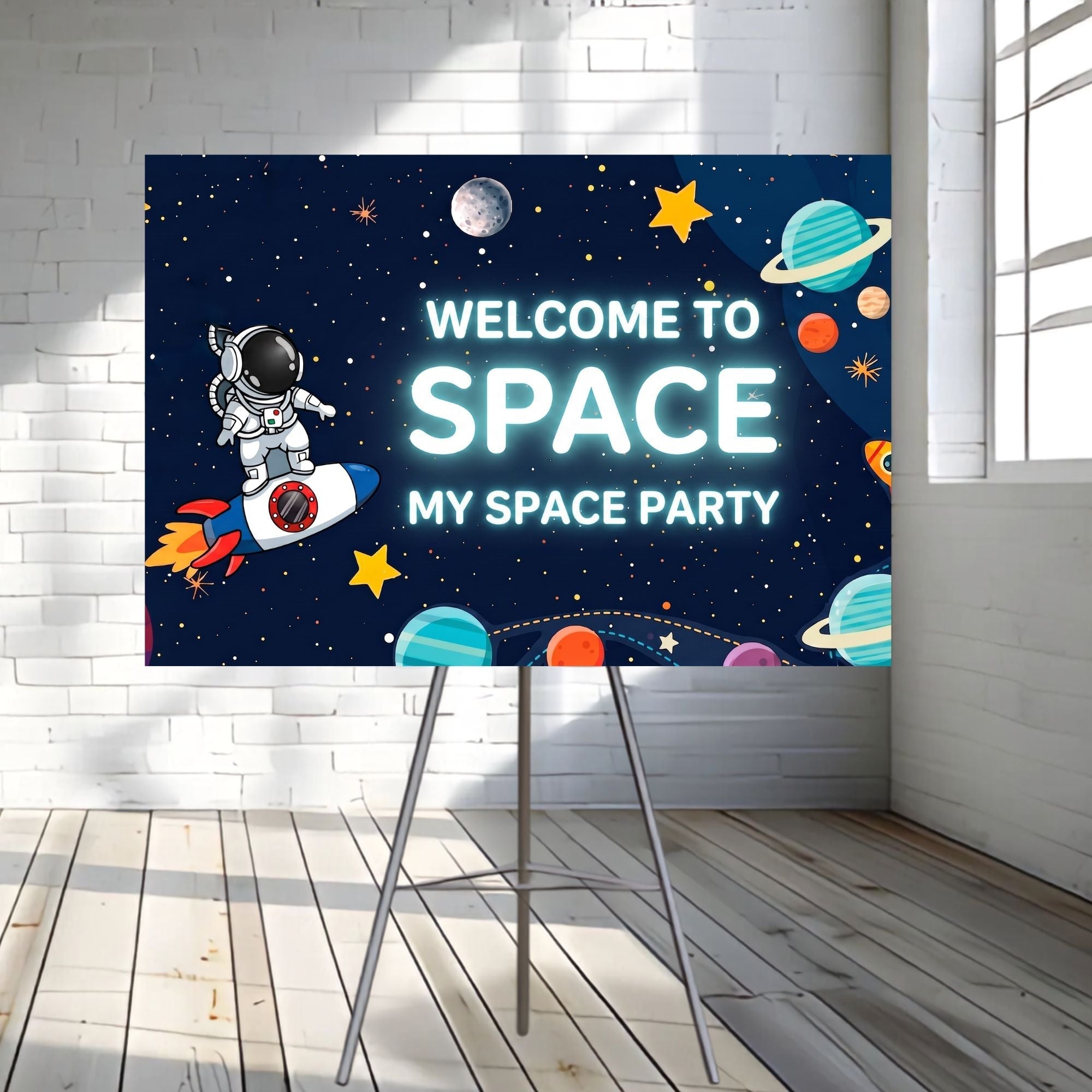 Space Adventure Welcome Sign