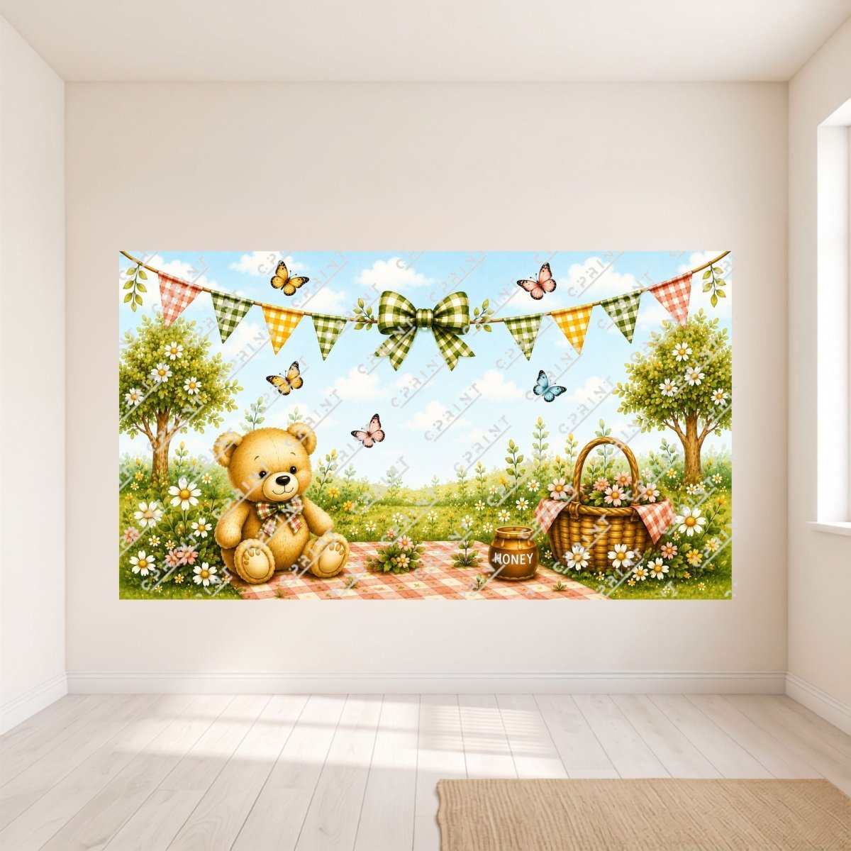 Teddy Bear Picnic Horizontal Backdrop - FestiUSA