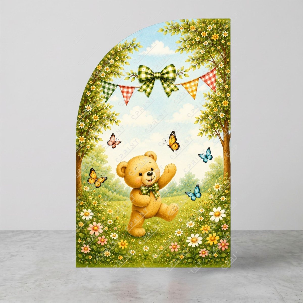 Teddy Bear Picnic Left Offset Arch Backdrop - FestiUSA