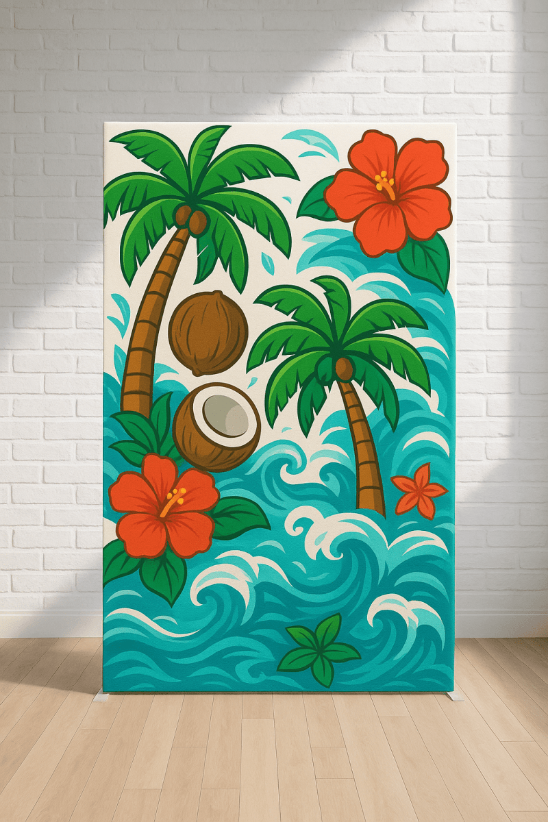 Tropical Coconuts Backdrop by Theme - FestiUSA