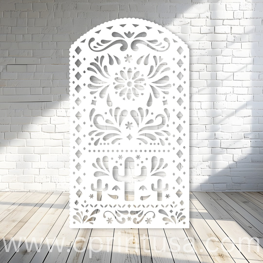 White Cactus Backdrop Theme - FestiUSA