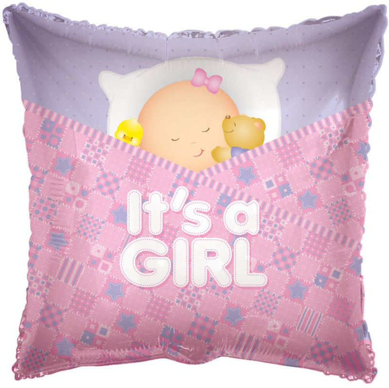 18" Baby Girl Sleeping Mylar Foil Balloon - (Single Pack). 17735-18 - FestiUSA