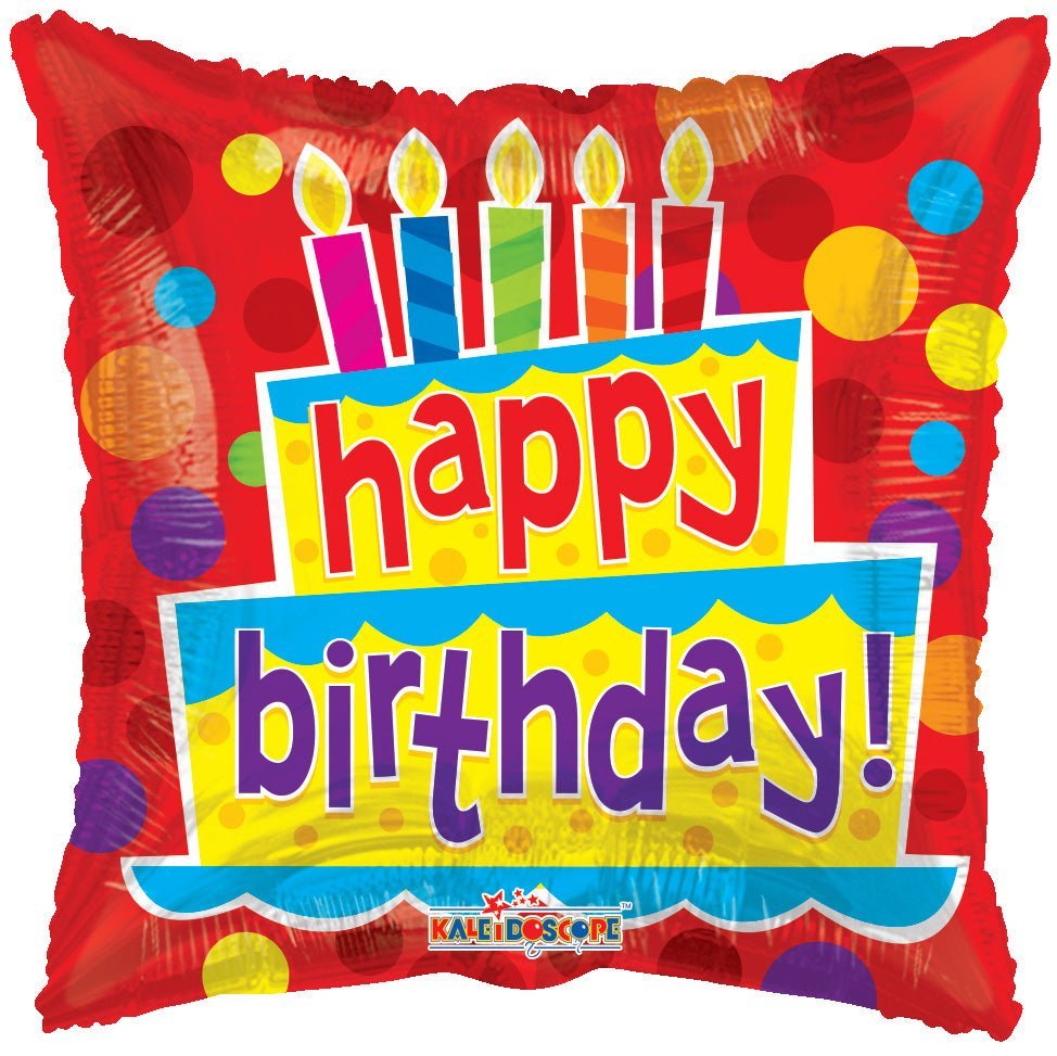 18″ Birthday Cake & Candles - (Single Pack). 15326-18 - FestiUSA
