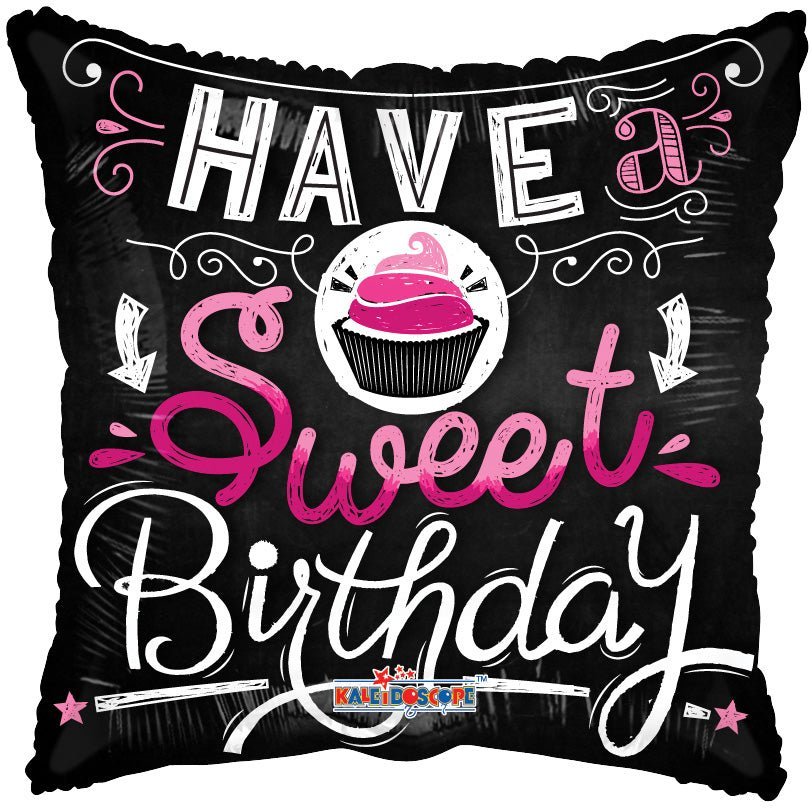 18″ Birthday Cupcake On Black - (Single Pack). 19712-18 - FestiUSA