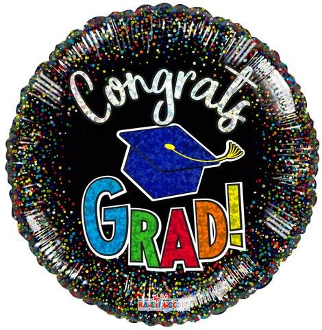 18" Congrats Grad Confetti Holographic Foil - (Single Pack). 85352-18 - FestiUSA