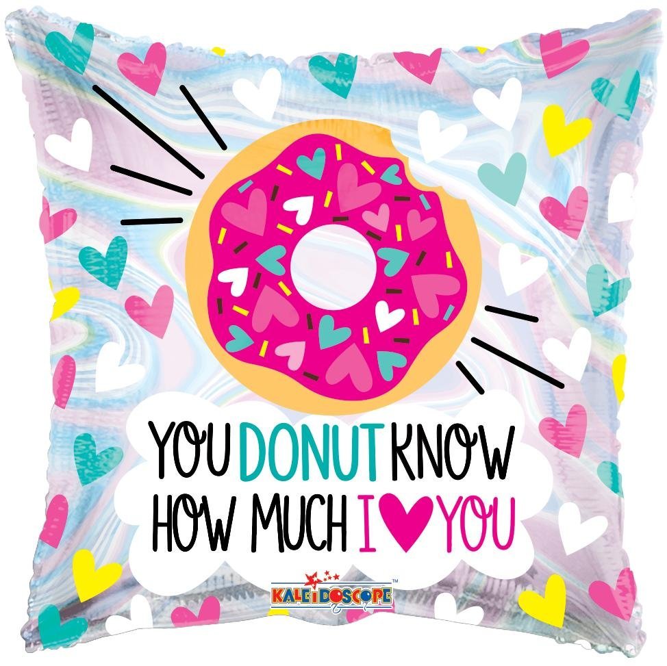 18" Donut Love Holographic Foil Balloon - (Single Pack). 16053-18 - FestiUSA