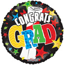 18" Grad Banner & Stars Foil Balloon - (Single Pack). 85340-18 - FestiUSA