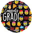 18" Grad Emoticons Foil Balloon - (Single Pack). 85315-70 - FestiUSA