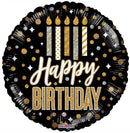 18" Happy Birthday Black Holographic - (Single Pack). 16505-18 - FestiUSA