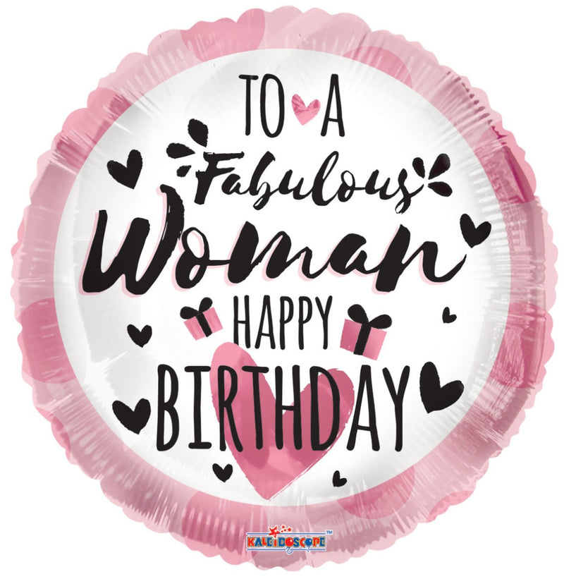 18″ Happy Birthday Woman - (Single Pack). 15444-18 - FestiUSA