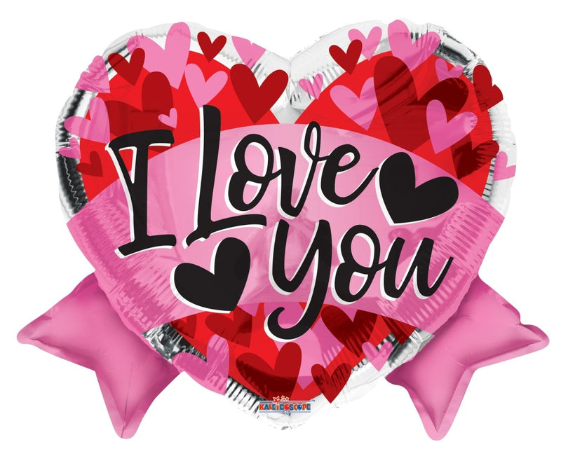18" Love Heart With Banner Shape Foil Balloon - (Single Pack). 15987-18 - FestiUSA