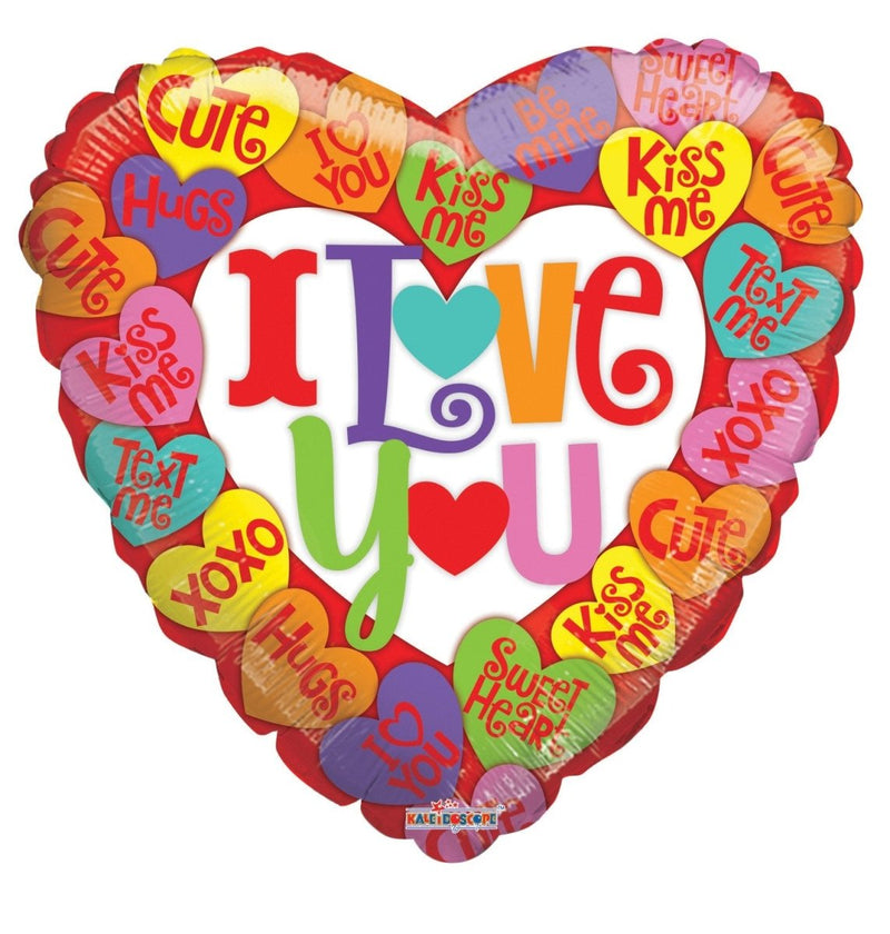 18" Love You Little Messages Balloon - (Single Pack). 15698-18 - FestiUSA