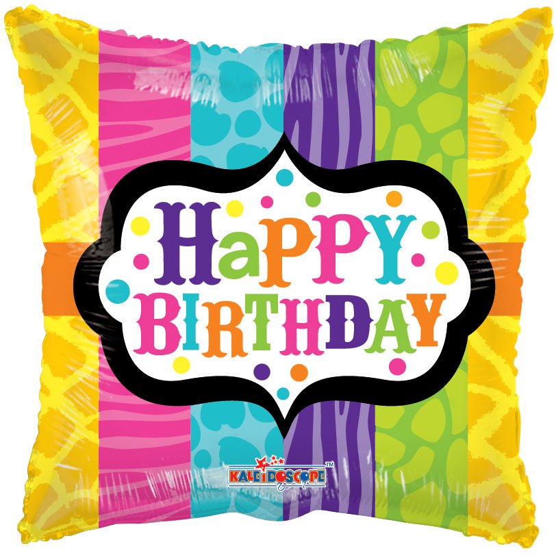 18″ PR Animal Print Birthday Gellibean – Single Pack. 19702-18 - FestiUSA