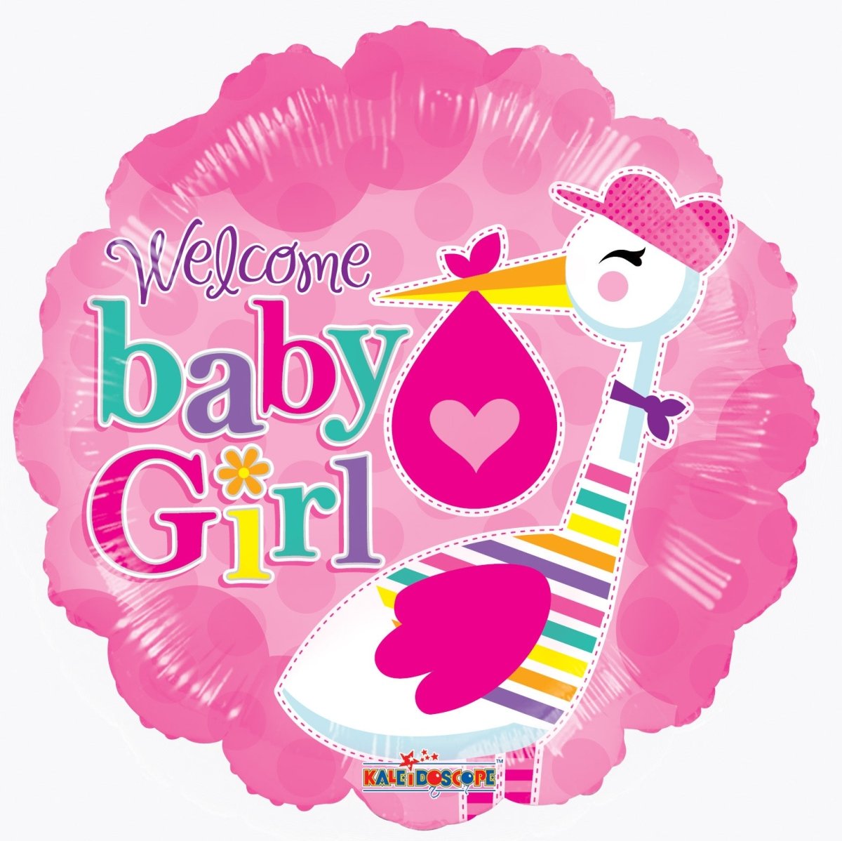 18″ PR Baby Girl Stork - (Single Pack). 19730-18 - FestiUSA