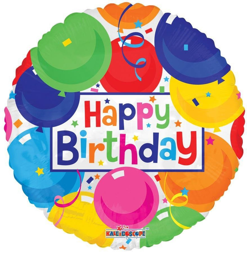 18″ PR Birthday Colorful Balloons Gb -Single Pack. 15051-18 - FestiUSA