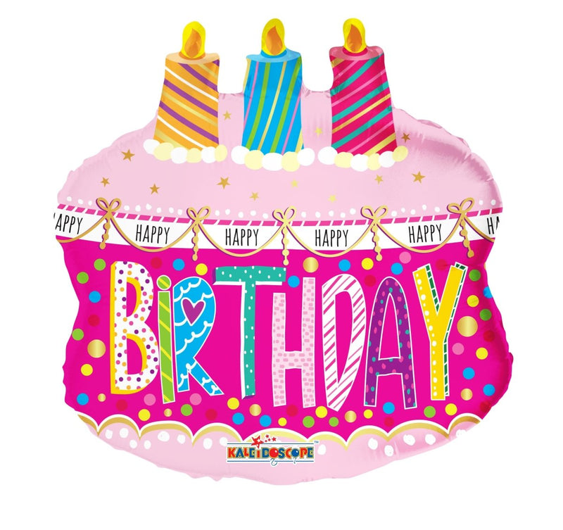 20" Happy Birthday Cake With Candles - (Single Pack). 16175-20 - FestiUSA