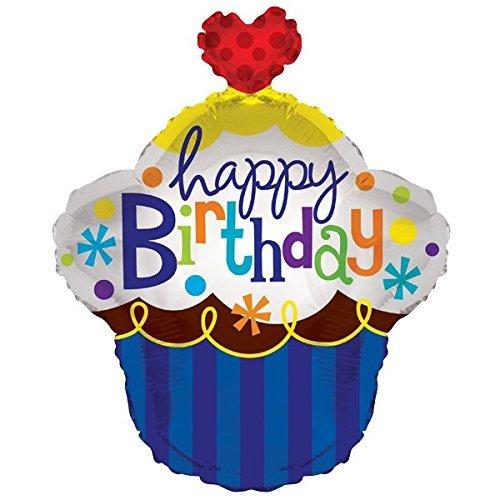22" PR Cupcake Birthday With Heart Shape - (Single Pack). 19470-22 - FestiUSA