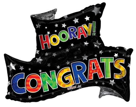 36" Congrats Grad Banner Shape Foil Balloon - (Single Pack). 85360-36 - FestiUSA