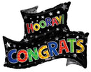 36" Congrats Grad Banner Shape Foil Balloon - (Single Pack). 85360-36 - FestiUSA