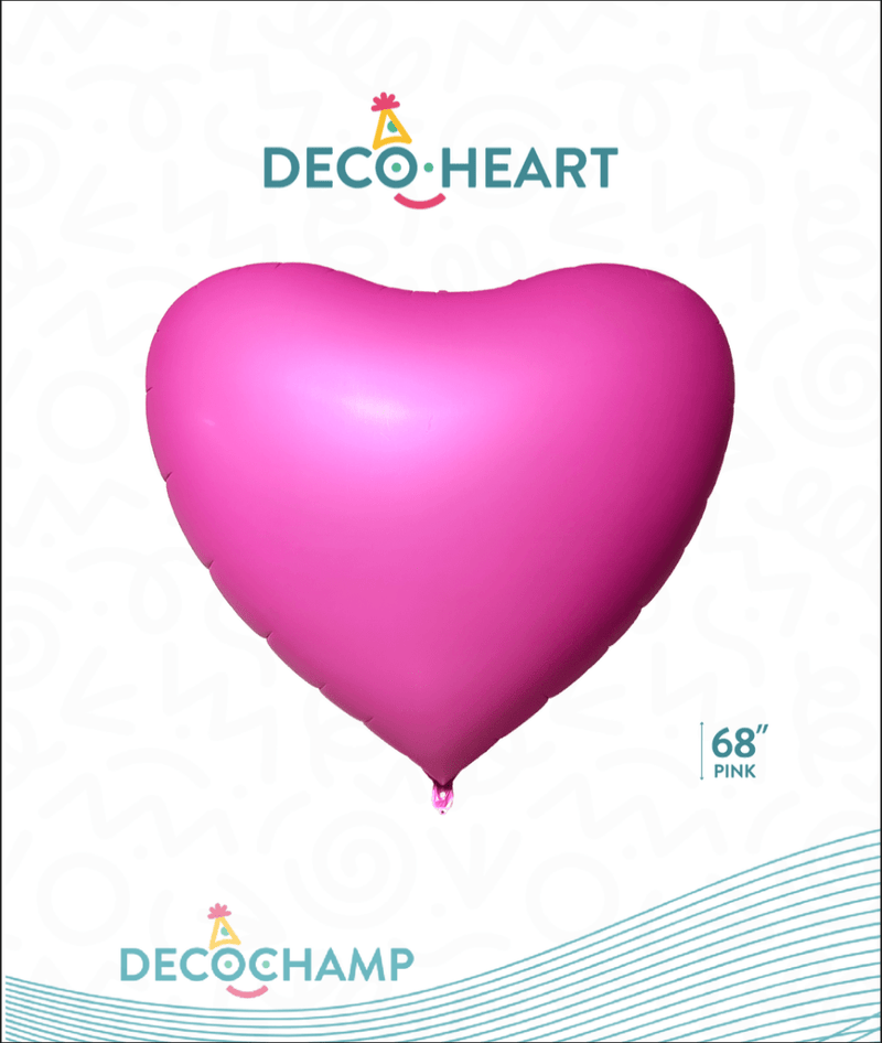 68″ Solid Fuchsia Heart DECOHEART - Single Pack. - FestiUSA